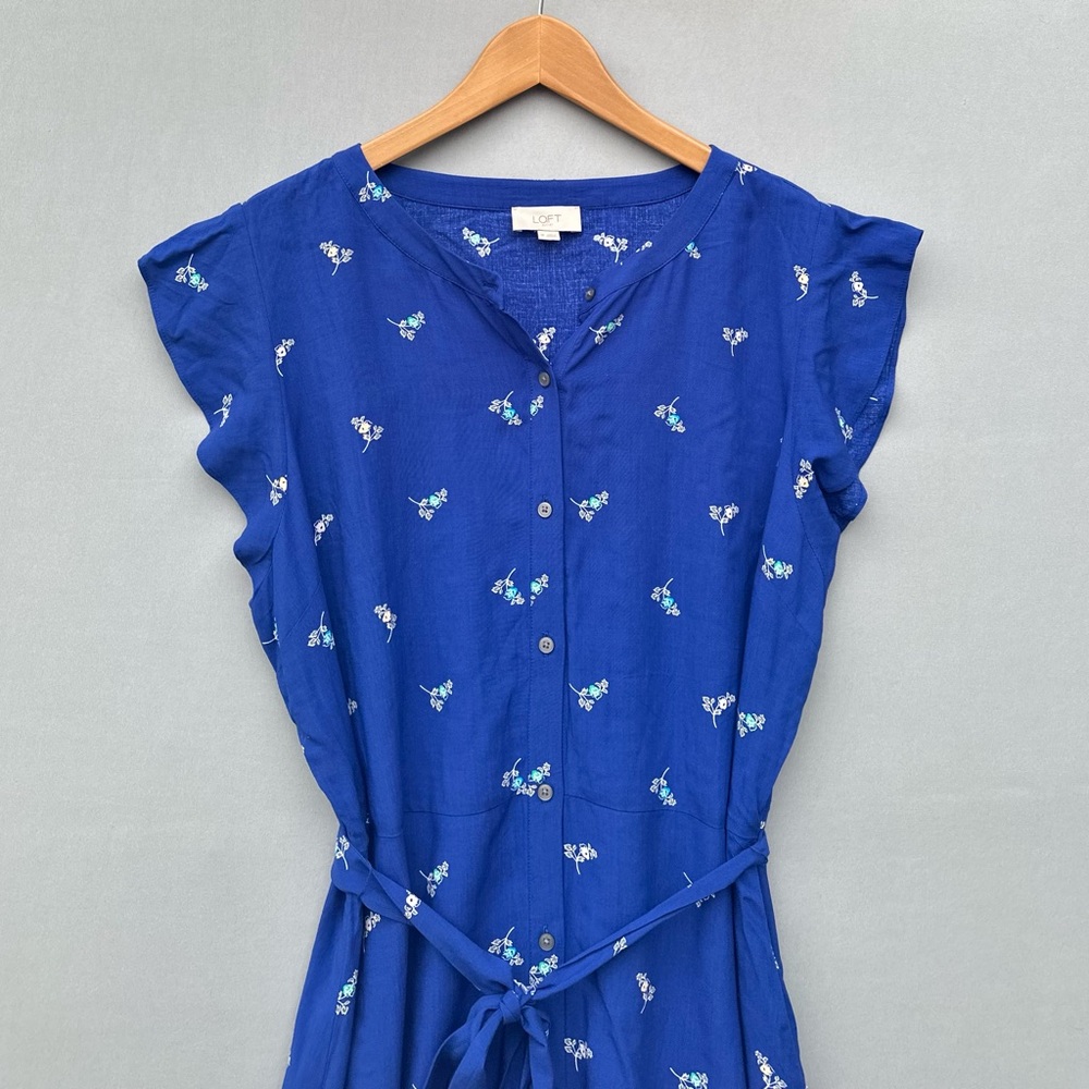 5 for$40 Loft Dress Women Size 16 Blue - Picture 3 of 7